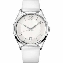 Calvin Klein K2H21101 MenÂ´s White Leather Watch