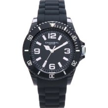 Cannibal Unisex Quartz Watch With Black Dial Analogue Display And Black Silicone Strap Cj209-03
