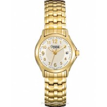 Caravelle Ladies Gold-Tone Expansion Band Watch Champagne 44M101