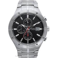 Caravelle Mens Chronograph - Stainless Steel - Black Dial - Bracelet 43B117