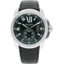 Cartier Men's Calibre Swiss Made Automatic Leather Strap Watch