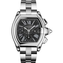 Cartier Roadster Chrono Mens Watch Black Roman Dial W62020X6