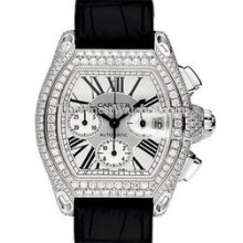 Cartier Roadster Chronograph White Gold Diamond Watch WE50032H