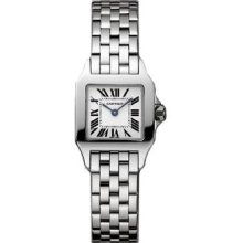 Cartier Santos Demoiselle Steel Ladies Watch White Roman Dial W25064Z5