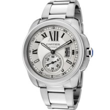Cartier Watches Men's Calibre De Cartier Automatic Light Silver Dial S