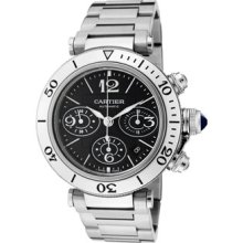 Cartier Watches Men's Pasha Seatimer Automatic Chronograph Black Dial