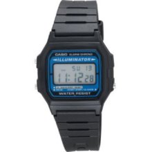 Casio F105w-1a Men's Black Resin Band Alarm Chronograph Illuminator Lcd Watch