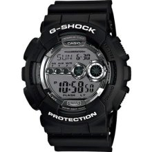 Casio G-shock Xl Digital Stealth Black Mirrored Lcd Gd100bw-1