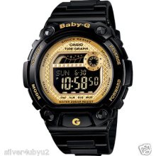 Casio Girl/ladies Baby-g Black Wr Tide Graph Blx100-1/blx100-1c