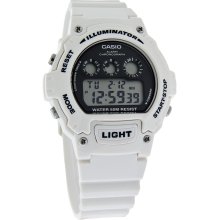 Casio Illuminator Sports Digital Alarm Chronograph White Quartz Watch W214HC-7AV
