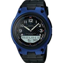 Casio Illuminator World Time Black Dial With Blue Casing Aw-80-2bvdf Aw80