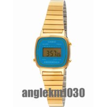 Casio La670wga-2d Vintage Retro Classic Gold Plated Ladies Digital Watch