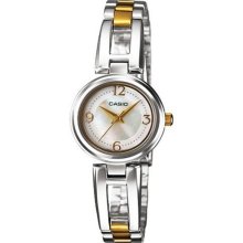 Casio Ladies Two-tone Mineral Glass Analog Watch Ltp-1345sg-7c Ltp-1345sg