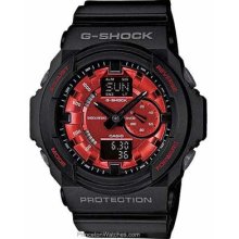Casio Mens Analog-Digital G-Shock Metallic Red Face w/ GA150MF-1A