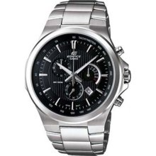 Casio Men's Analogue Watch Efr-500D-1Avdr With Black Dial And Stainless Steel Bracelet