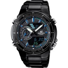 Casio Men's Black Stainless Steel Edifice Black Label EFA Chronograph Analog Digital EFA131BK-1AV