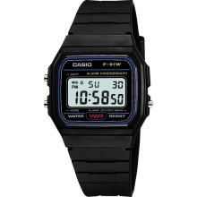 Casio Mens Calendar Day/Date Watch w/Blue Accent LCD Dial and Black
