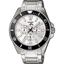 Casio Men's Core MDV303D-7AV Silver Stainless-Steel Quartz Watch with Silver Dial