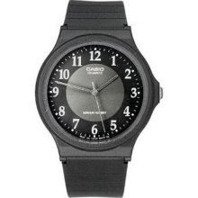 Casio Men's Core MQ24-1B3 Black Rubber Quartz Watch with Grey Dia ...