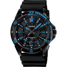 Casio Men's MTD1066B-1A1V Black Rubber Quartz Watch with Black Di ...