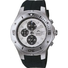 Casio Men's Silver Dial Chronograph Resin Strap Watch - Casio MDV-501-7AV