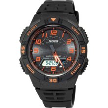 Casio Mens Slim Solar Powered Watch with Resin Strap Black