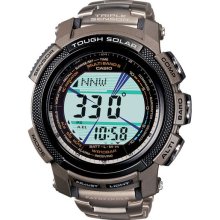 Casio Men's Titanium Pathfinder Tough Solar Digital with Altimeter and Compass PAW2000T-7CR PAW2000T-7V