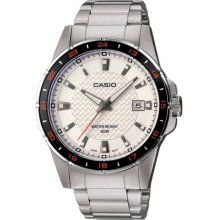 Casio Mtp-1290D-7Avef Men's Analog Quartz Watch With White Dial, Steel Bracelet And Date Indicator