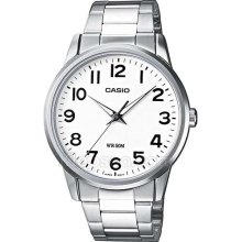 Casio Mtp-1303d-7bvef Quartz Analogue White Dial Silver Steel Gents Men's Watch