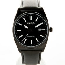 Casio Mtp-1343l-1b1 Mtp-1343l-1b Date Black Leather Menâ€™s Analog Dress Watch