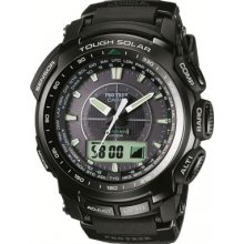 Casio Pro-Trek Men's Radio Controlled Solar Digital Watch Prw-5100-1Er With Resin Combi Strap