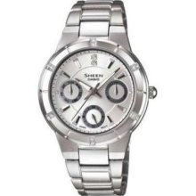 Casio Sheen Ladies Stainless Steel She-3800d-7adr Watch Rrp Â£100.00