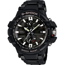 Casio Shock Tough Solar Atomic Aviation All Metal Black Analog Gwa1000d-1