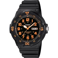 Casio Unisex Neo-display Orange Black Water Resistant Watch Mrw200h-4bv