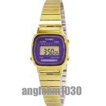 Casio Vintage Retro La670wga-6d Classic Gold Plated Ladies Digital Watch