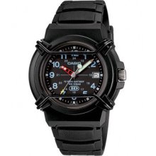 Casio Watch 100m Analog Resin Hda-600b-1b Black