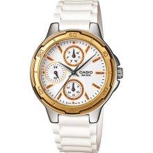 Casio Women's Core LTP1326-9A2V White Resin Quartz Watch with Whi ...