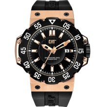 CAT Mens Deep Ocean Analog Stainless Watch - Black Rubber Strap - Black Dial - D3.191.21.129