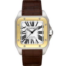 Certified Pre-Owned Large Cartier Santos 100 Mens Two-Tone Watch W20072X7
