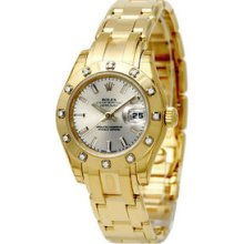 Certified Pre-Owned Rolex Pearlmaster Gold Diamond Ladies Watch 80318