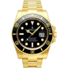 Certified Pre-Owned Rolex Submariner Yellow Gold Watch 116618