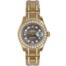 Certified Pre-Owned Rolex Pearlmaster Gold Diamond Ladies Watch 80298