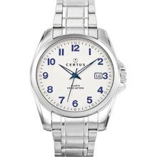 Certus Paris stainless steel men's silver dial date watch
