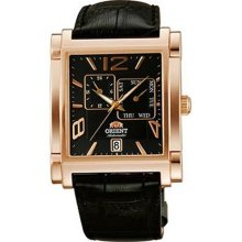CETAC007B Orient Automatic Mens Rose Gold Plated Black Dial Watch