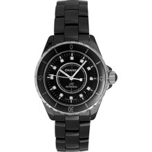 Chanel J12 Black Ceramic Automatic Midsize Unisex Watch H1626