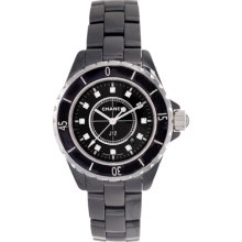 Chanel J12 Black Ceramic Diamond Ladies Quartz Watch H1625