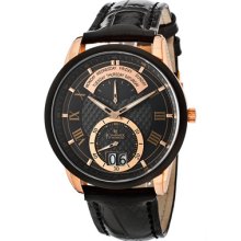 Charmex of Switzerland Watches Men's Zermatt Black Dial Rose Gold Plat