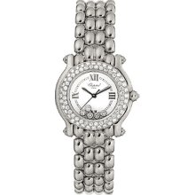 Chopard Happy Sport Diamond 18kt White Gold Ladies Watch 27/6151-20