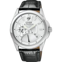 Citizen BR0120-07A Watch Straps Mens - White Dial Stainless Steel Case Solar Quartz Movement