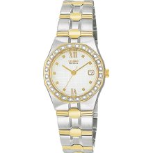 Citizen Diamond Riva White Dial Ladies Watch EW0484-59A